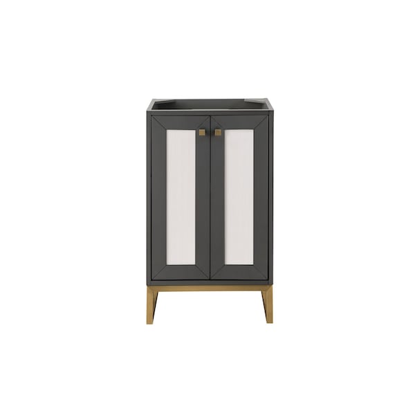 Chianti 20in Single Vanity Cabinet, Mineral Gray, Radiant Gold